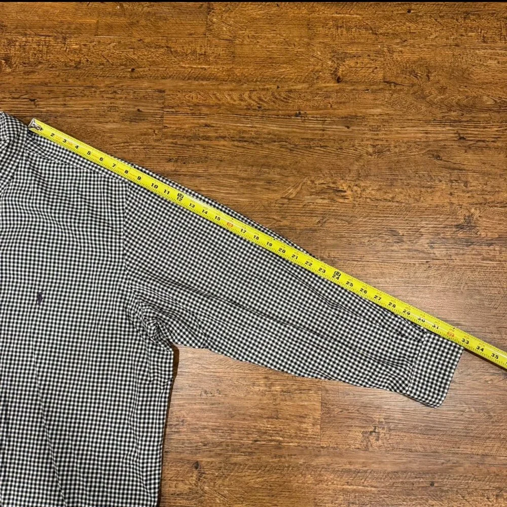 Vintage Polo‎ Ralph Lauren Black White Gingham Check Button Down Shirt Men's 3XB